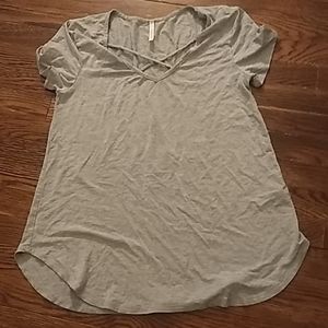 Lime n Chili Heather Grey Criss Cross Top